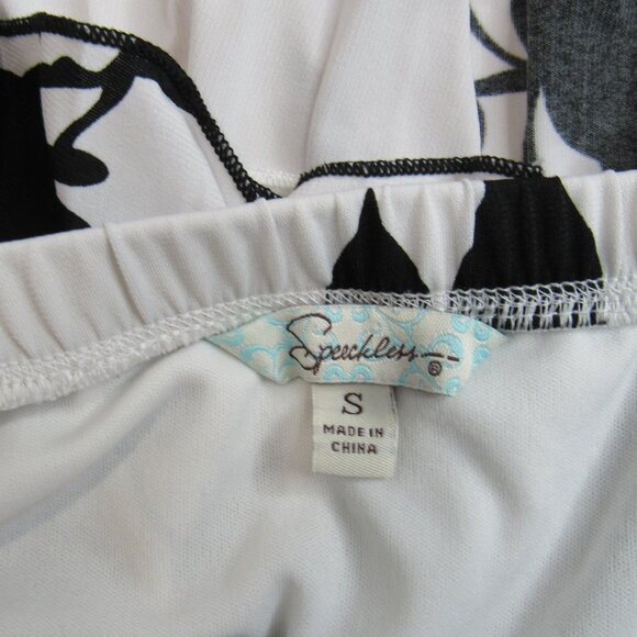 Speechless Women's Black/White Floral Sleeveless Mini Pleated Bodice Dress - Picture 5 of 9